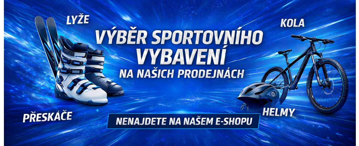 Sportovní vybavení na prodejnách